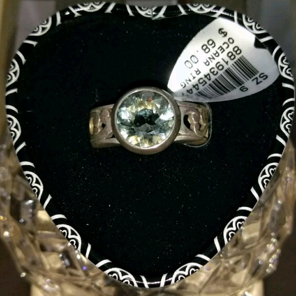 Brighton Jewelry - BRIGHTON AQUAMARINE "OCEANA" SQUARED RING ~ SIZE 9